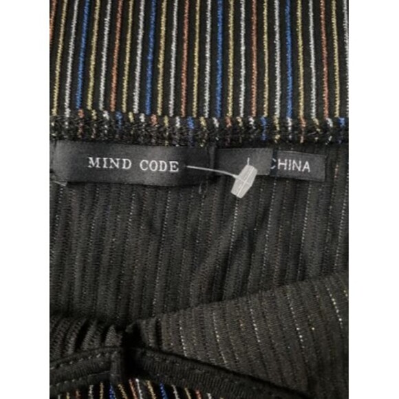 Y2K 90s MIND CODE Disco Bodycon Dress Size L Junior Shimmer Striped Sexy Midi - Picture 6 of 7